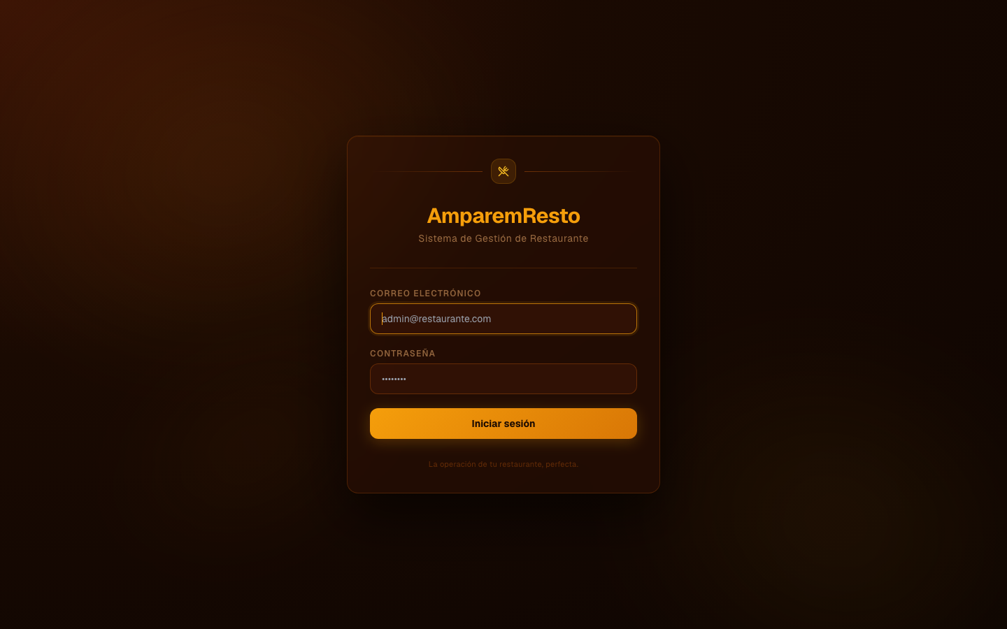 AmparemResto — acceso al sistema